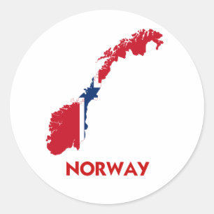 NORWAY MAP CLASSIC ROUND STICKER