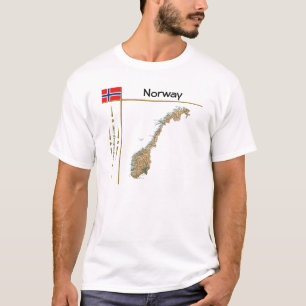 Norway Map + Flag + Title T-Shirt