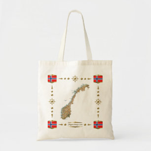 Norway Map + Flags Bag