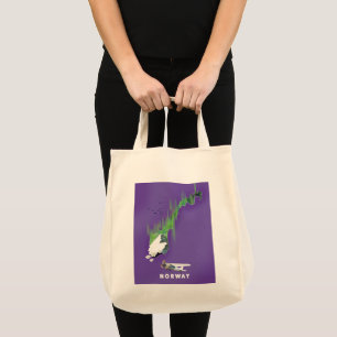 Norway Map Illustrated print poster. Tote Bag