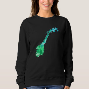 Norway Map In Polygon Style Geometric Scandinavi Sweatshirt