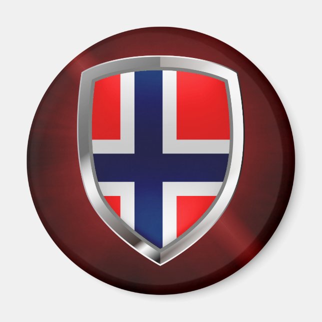 Norway Metallic Emblem Magnet (Front)