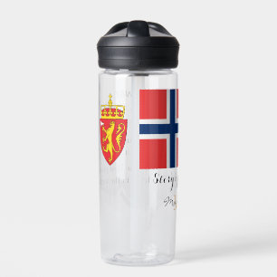 NORWAY - monogrammed, Fun Text, Norwegian flag Water Bottle