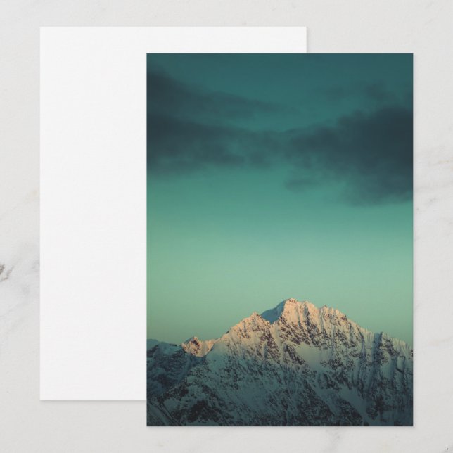 Norway Mountain Nature Photo Holiday Card (Front/Back)