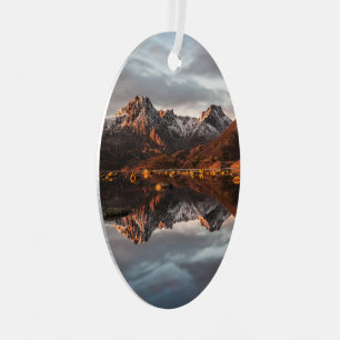 Norway Mountains Landscape Photo Metal Tree Decoration