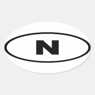 Norway N European Oval Sticker