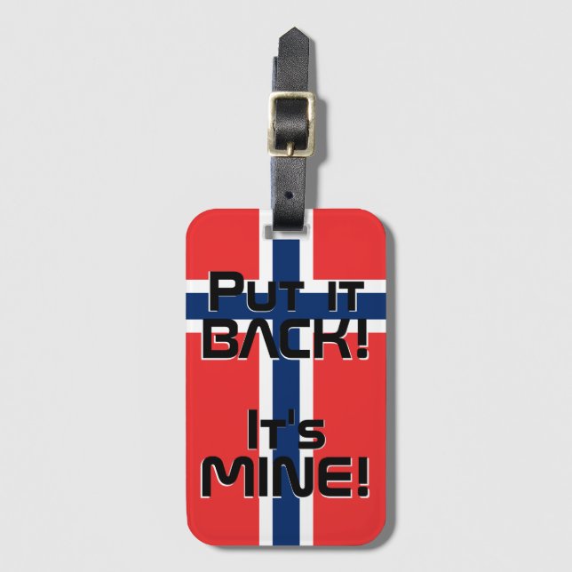 Norway National Flag Funny Patriotic Luggage Tag (Front Vertical)