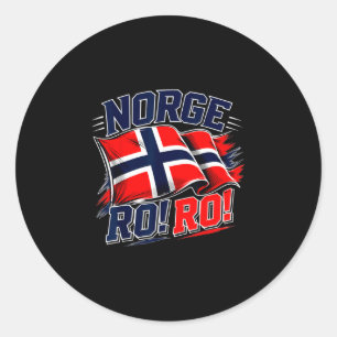 Norway norge flag vintage norwegian football fan classic round sticker