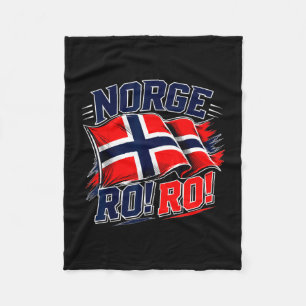 Norway norge flag vintage norwegian football fan fleece blanket
