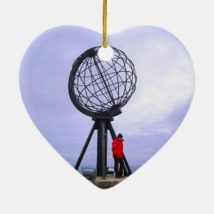 Norway, North Cape, globe symbol Ceramic Tree Decoration