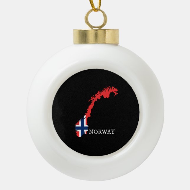 Norway - Norway Flag Ceramic Ball Christmas Ornament (Front)