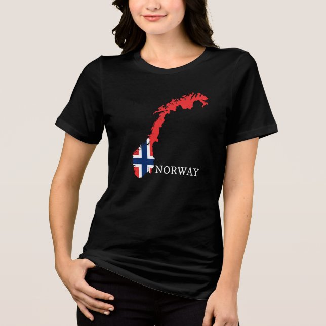 Norway - Norway Flag Tri-Blend Shirt (Front)