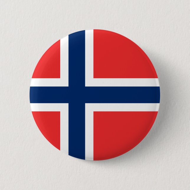 Norway - Norwegian Flag 6 Cm Round Badge (Front)