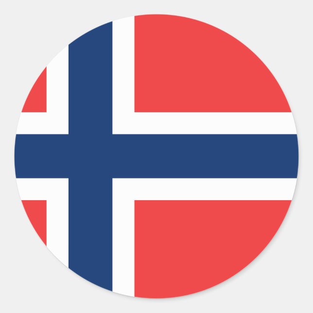 Norway (Norwegian) Flag Classic Round Sticker (Front)