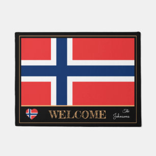 Norway & Norwegian Flag house mats/sports Welcome Doormat