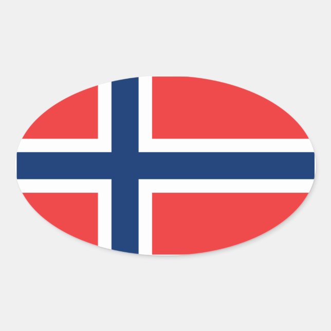 Norway/Norwegian Flag Oval Sticker (Front)