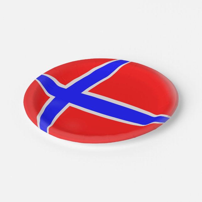 Norway Norwegian Flag Paper Plate (Angled)