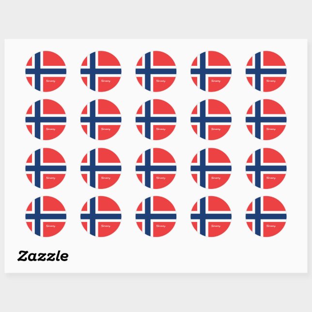 Norway & Norwegian flag patriots, holiday / sports Classic Round Sticker (Sheet)