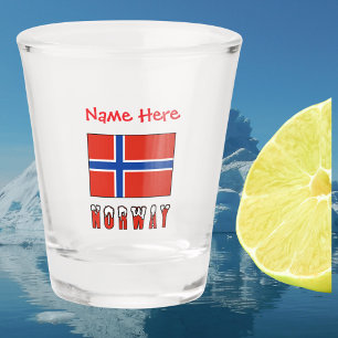 Norway Norwegian Flag Red Personalised  Shot Glass
