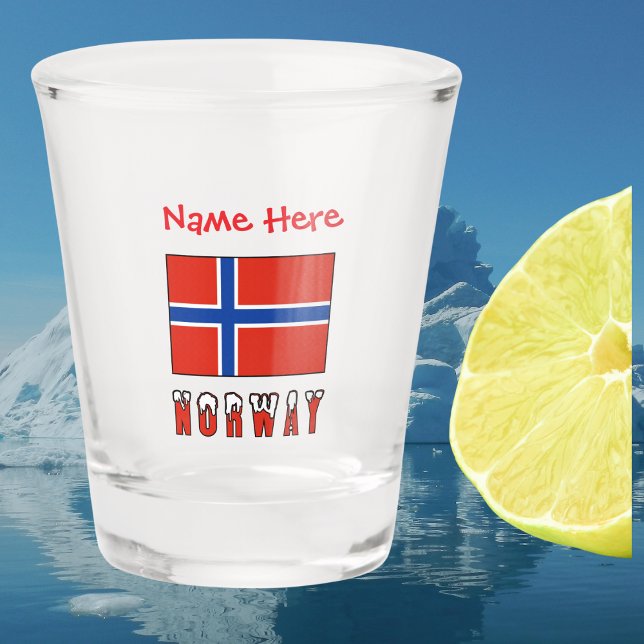 Norway Norwegian Flag Red Personalised  Shot Glass (Creator Uploaded)