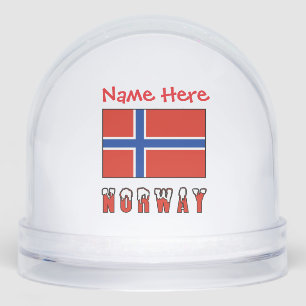 Norway Norwegian Flag Red Personalised  Snowglobe