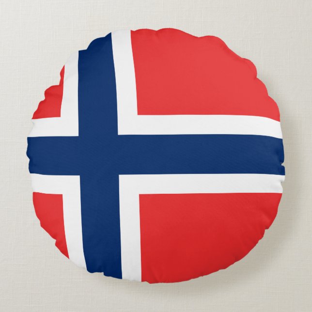 Norway (Norwegian) Flag Round Cushion (Front)