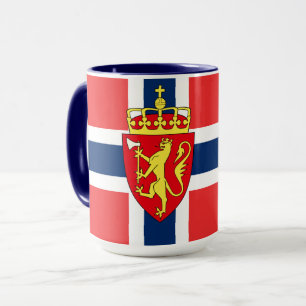 Norway, Norwegian flag, with coat of arms Mug