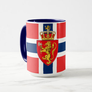 Norway, Norwegian flag, with coat of arms Mug