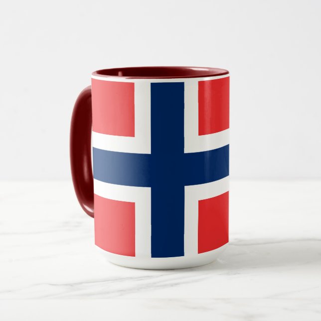 Norway, Norwegian flag, with coat of arms Mug (Front Left)