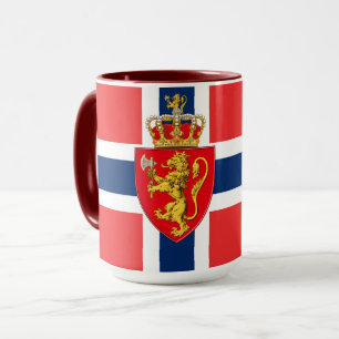 Norway, Norwegian flag, with coat of arms Mug