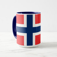 Norway, Norwegian flag, with coat of arms