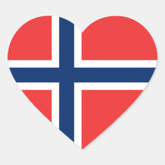 Norway/Norwegian Heart Flag Sticker