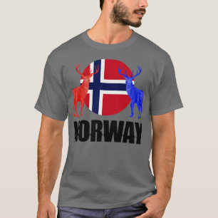 Norway Norwegian Norway Flag Stags Silhouettes1 T-Shirt