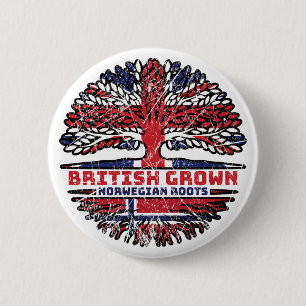Norway Norwegian Uk United Kingdom British Tree 6 Cm Round Badge