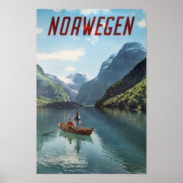 Norway Norwegian Vintage Travel Poster (Front)