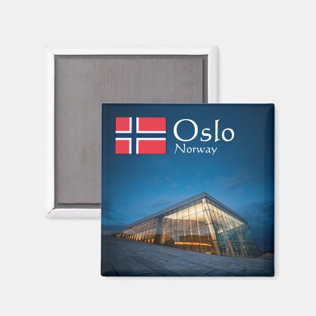 Norway Oslo Souvenir Magnet (Front/Back)