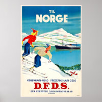 Norway Oslo Winter Sport Skiing Vintage Travel