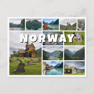 Norway photo collage postcard