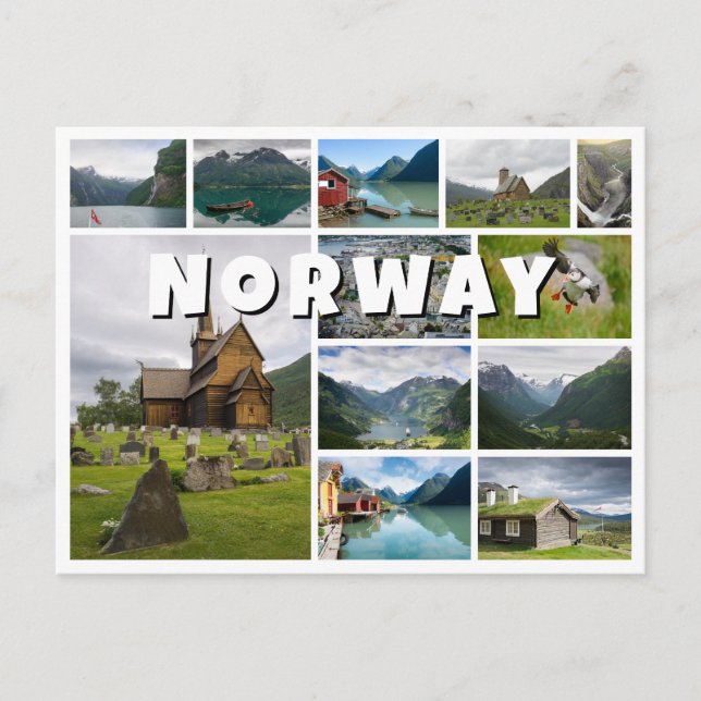 Norway photo collage postcard (Front)