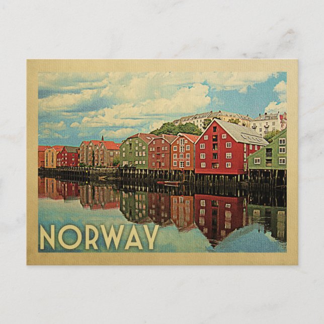 Norway Postcard Vintage Travel (Front)