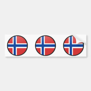 Norway quality Flag Circle Bumper Sticker