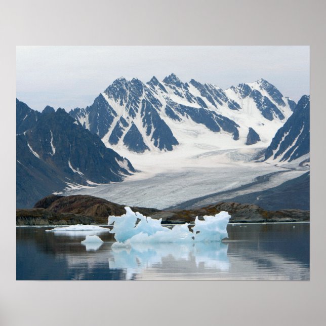 Norway, Receding Glacier and iceberg Poster (Front)