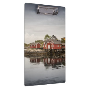 Norway Red Boat Houses Clipboard