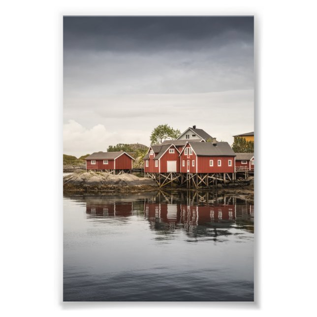 Norway Red Cabins  Photo Print (Front)