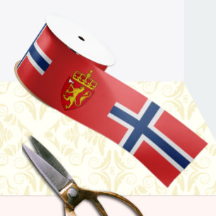 Norway Ribbon, Emblem, patriotic, Norwegian Flag Satin Ribbon