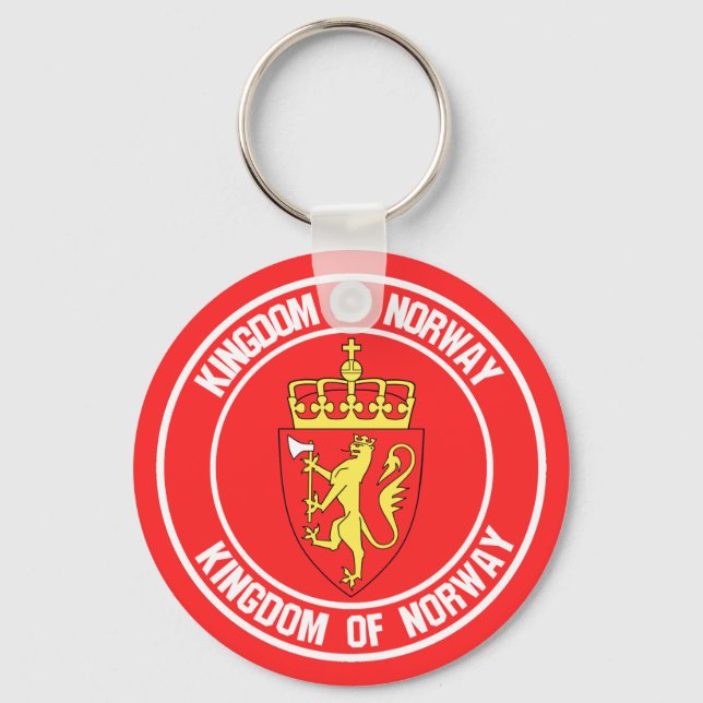 Norway Round Emblem Key Ring (Front)