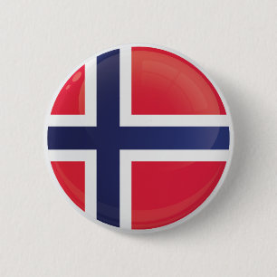 Norway  Round Icon Flag 6 Cm Round Badge