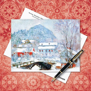 Norway, Sandviken Village Snow Claude Monet Postcard