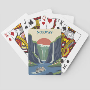 Norway Scandinavia Europe Fjord Minimalist Travel Playing Cards