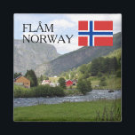 Norway Scandinavia mountains Flam travel souvenir Magnet<br><div class="desc">Norway Scandinavia mountains Flam, norwegian flag, travel souvenir</div>